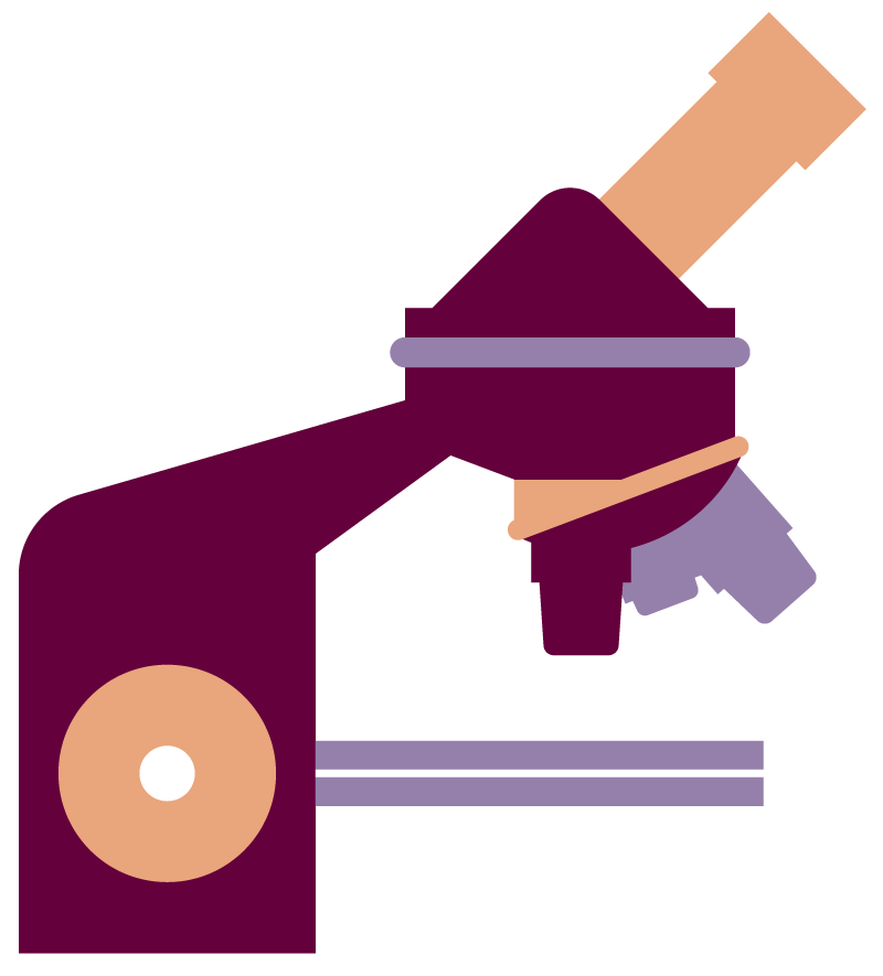 Illustration of Microscope - Burgundy